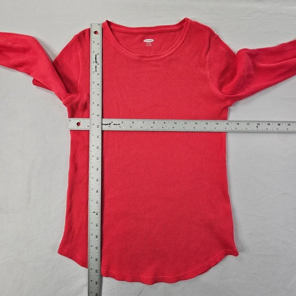 Old Navy Red Long Sleeve Thermal Cotton T-Shirt Girls XL (14)
